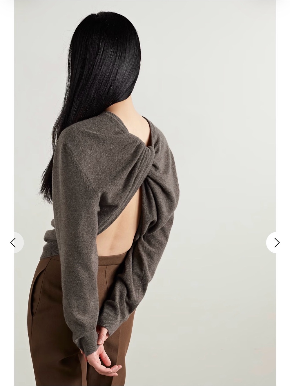 The Row Brown Knit Open-Back Sweater